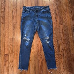 Old Navy Distressed Mid-Rise Rockstar Jeans